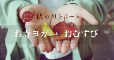11月16日(土)開催 『ゆるめてあじわう 秋の【 お寺ヨガ と おむすび 】リトリート』のお知らせ 11月16日(土)開催 『ゆるめてあじわう 秋の【 お寺ヨガ と おむすび 】リトリート』のお知らせ